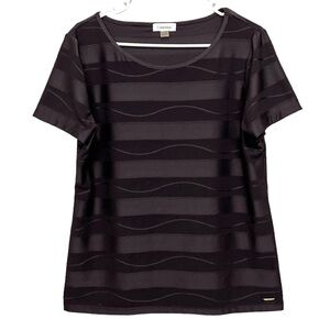 Calvin Klein textured short sleeve tee navy blue